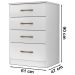 Comoda 4 Gavetas MS9134 Branco Moval