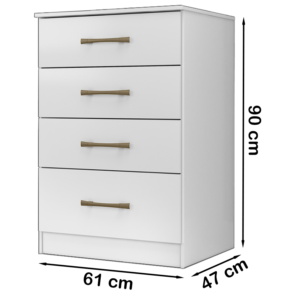 Comoda 4 Gavetas MS9134 Branco Moval