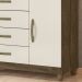 Comoda 5 Gavetas E 1 Porta Com Espelho 9373 Castanho Wood Off White Moval