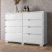 Comoda Georgia 8 Gavetas 147 cm Branco Moval
