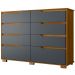 Comoda Georgia 8 Gavetas 147 cm Freijo Cinza Moval