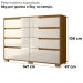 Comoda Georgia 8 Gavetas 147 cm Freijo Off White Moval