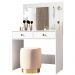 Comoda Penteadeira Camarim Ideal Com Espelho 9924 Branco Moval