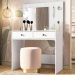 Comoda Penteadeira Camarim Ideal Com Espelho 9924 Branco Moval