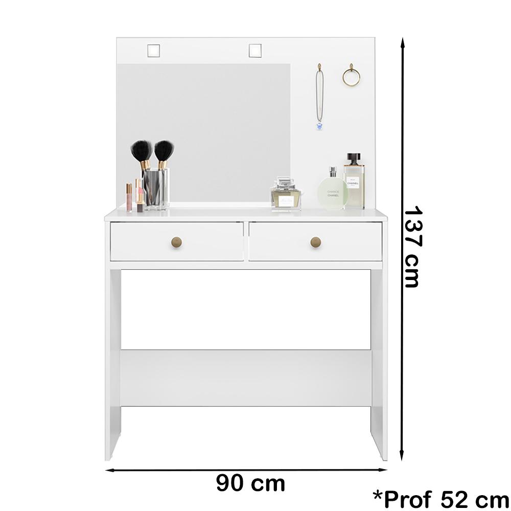 Comoda Penteadeira Camarim Ideal Com Espelho 9924 Branco Moval