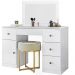 Comoda Penteadeira Camarim Sonhos Com Espelho 9904 Branco Moval