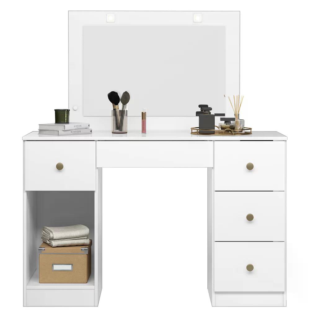 Comoda Penteadeira Camarim Sonhos Com Espelho 9904 Branco Moval