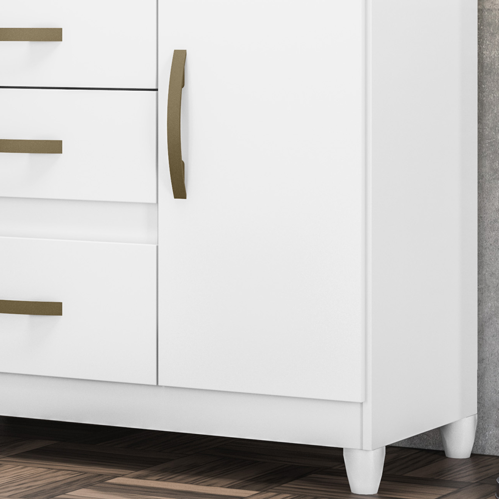Comoda Sapateira Com Pes 4 Gav 7070 Branco Flex Moval