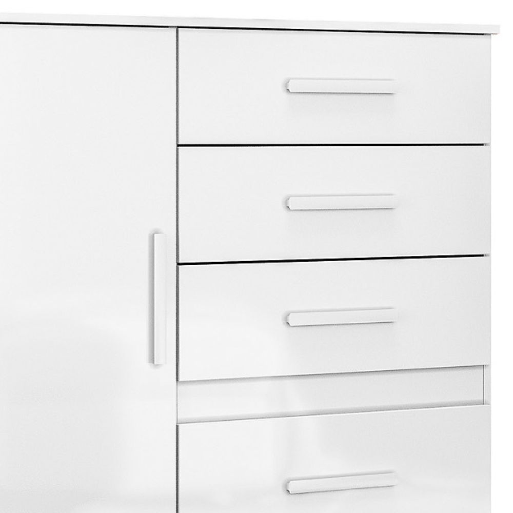 Comoda Venus 4 Gavetas 1 Porta 98 cm Branco Flex Moval