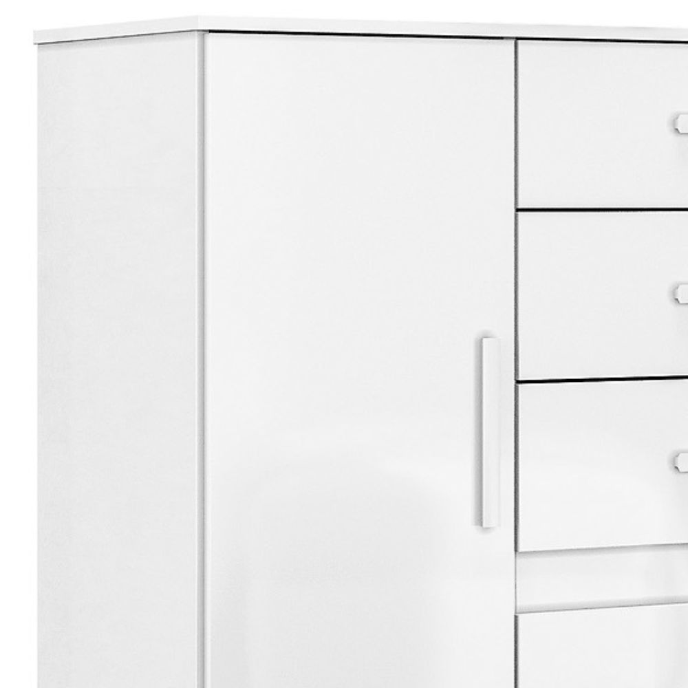 Comoda Venus 4 Gavetas 1 Porta 98 cm Branco Flex Moval