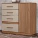 Comoda Venus 4 Gavetas 1 Porta 98 cm Carvalho Fendi Friso Moval