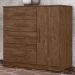 Comoda Venus 4 Gavetas 1 Porta 98 cm Castanho Wood Flex Moval