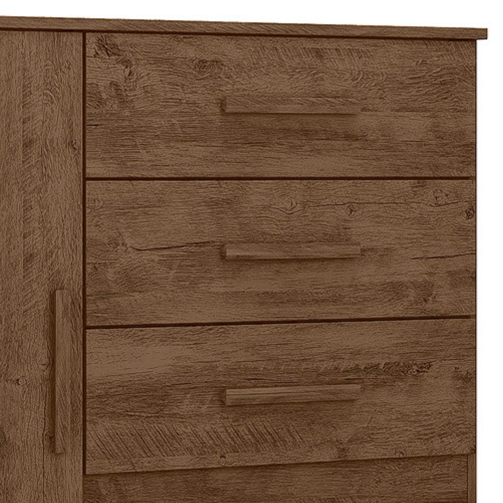 Comoda Venus 4 Gavetas 1 Porta 98 cm Castanho Wood Flex Moval