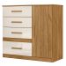Comoda Venus 4 Gavetas 1 Porta 98 cm Freijo Off White Friso Moval