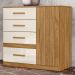 Comoda Venus 4 Gavetas 1 Porta 98 cm Freijo Off White Friso Moval