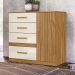 Comoda Venus 4 Gavetas 1 Porta 98 cm Freijo Off White Friso Moval