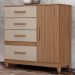 Comoda Venus 4 Gavetas 1 Porta Com Pés 98 cm Carvalho Fendi Friso Moval