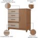 Comoda Venus 4 Gavetas 1 Porta Com Pés 98 cm Carvalho Fendi Friso Moval