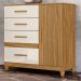 Comoda Venus 4 Gavetas 1 Porta Com Pés 98 cm Freijo Off White Friso Moval
