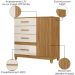 Comoda Venus 4 Gavetas 1 Porta Com Pés 98 cm Freijo Off White Friso Moval