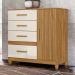 Comoda Venus 4 Gavetas 1 Porta Com Pés 98 cm Freijo Off White Friso Moval