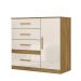 Comoda Venus Quarto com 4 Gavetas e 1 Porta Freijo/Off White
