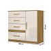 Comoda Venus Quarto com 4 Gavetas e 1 Porta Freijo/Off White