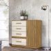 Comoda Venus Quarto com 4 Gavetas e 1 Porta Freijo/Off White/Frisado