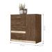 Conjunto Guarda Roupa Com Espelho e Cômoda Petra Castanho Wood Avelã