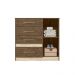 Conjunto Guarda Roupa Com Espelho e Cômoda Petra Castanho Wood Avelã