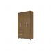 Conjunto Guarda Roupa Madri sem Espelho com Cômoda Vênus - Castanho Wood