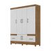 Conjunto Guarda Roupa e Cômoda Gokyo Naturale Branco