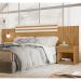 Conjunto de Cabeceira com Mesa de Cabeceira Freijo / Cinza / Off White Flex Dhara - Moval