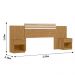 Conjunto de Cabeceira com Mesa de Cabeceira Freijo / Cinza / Off White Flex Dhara - Moval