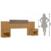Conjunto de Cabeceira com Mesa de Cabeceira Freijo / Cinza / Off White Flex Dhara - Moval