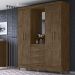 Guarda Roupa 4 Portas Com Espelho 8313 Castanho Wood Moval