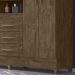 Guarda Roupa 4 Portas Com Espelho 8313 Castanho Wood Moval