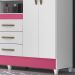 Guarda Roupa 4 Portas Com Espelho 8314 Branco Rosa Moval