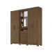 Guarda Roupa 5 Portas Milford Com Espelho Castanho Wood