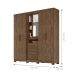 Guarda Roupa 5 Portas Milford Com Espelho Castanho Wood