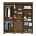 Guarda Roupa 5 Portas Milford Com Espelho Castanho Wood
