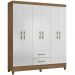 Guarda Roupa 6 Portas 9530 Naturale Branco Moval