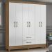 Guarda Roupa 6 Portas 9530 Naturale Branco Moval