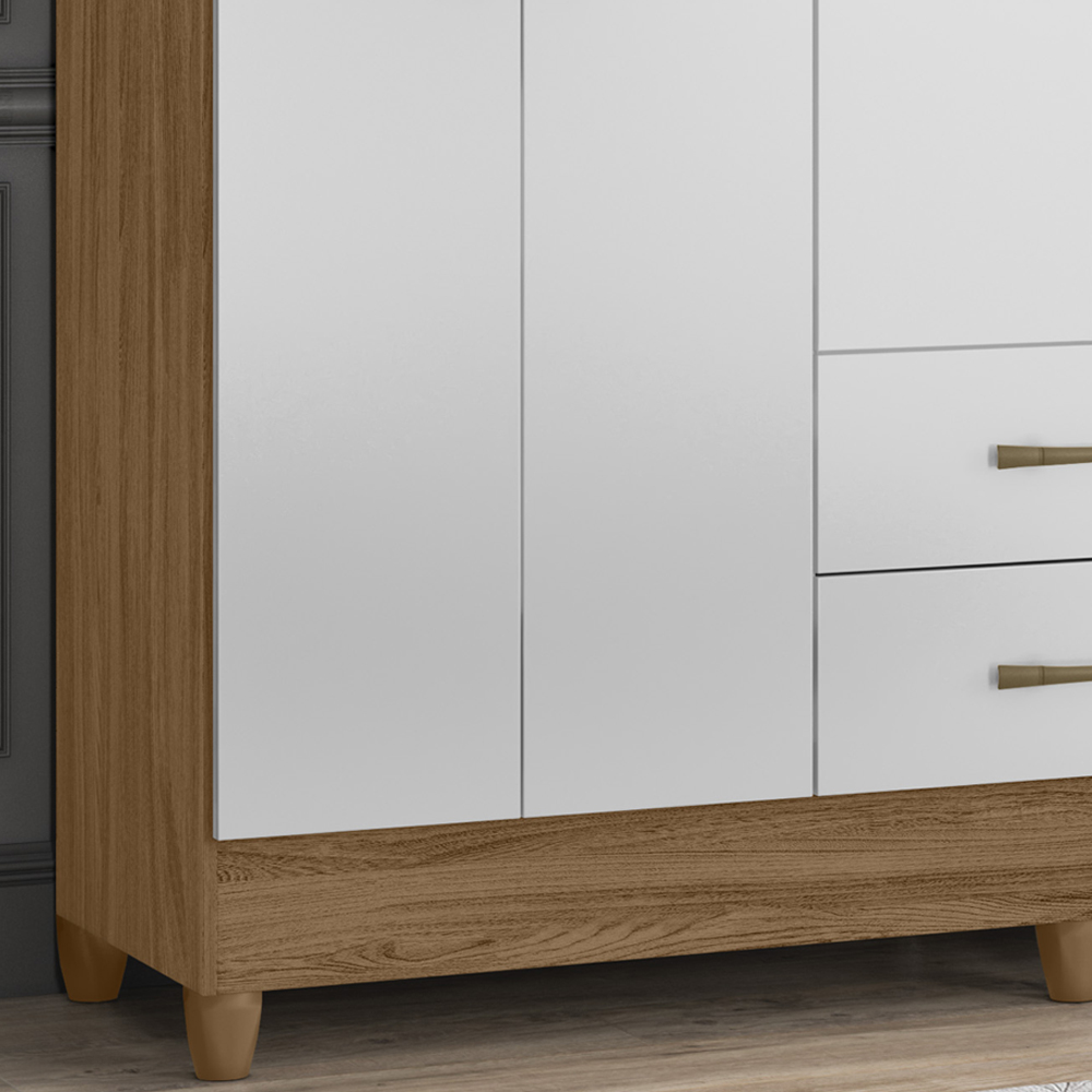 Guarda Roupa 6 Portas 9530 Naturale Branco Moval