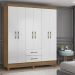 Guarda Roupa 6 Portas 9530 Naturale Branco Moval