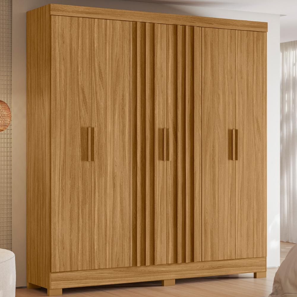 Guarda Roupa 6 Portas Fresado Mumbai Freijó