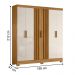 Guarda Roupa 6 Portas Fresado Mumbai Freijó Off White
