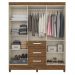 Guarda Roupa 6 Portas Hugh Castanho Wood com Espelho