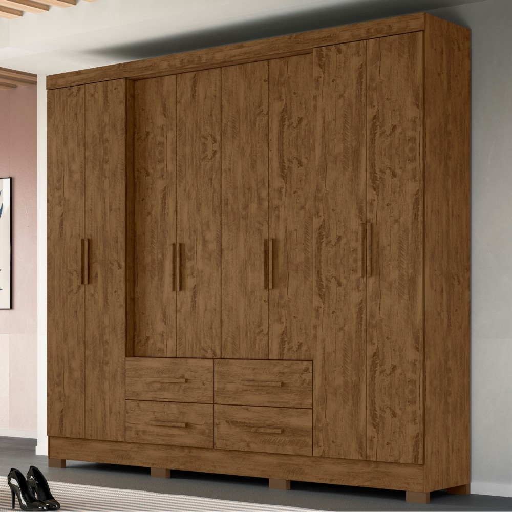 Guarda Roupa 8 Portas Alexis Castanho Wood