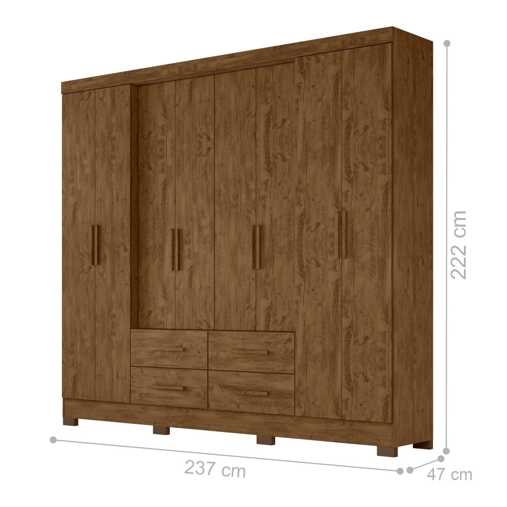 Guarda Roupa 8 Portas Alexis Castanho Wood